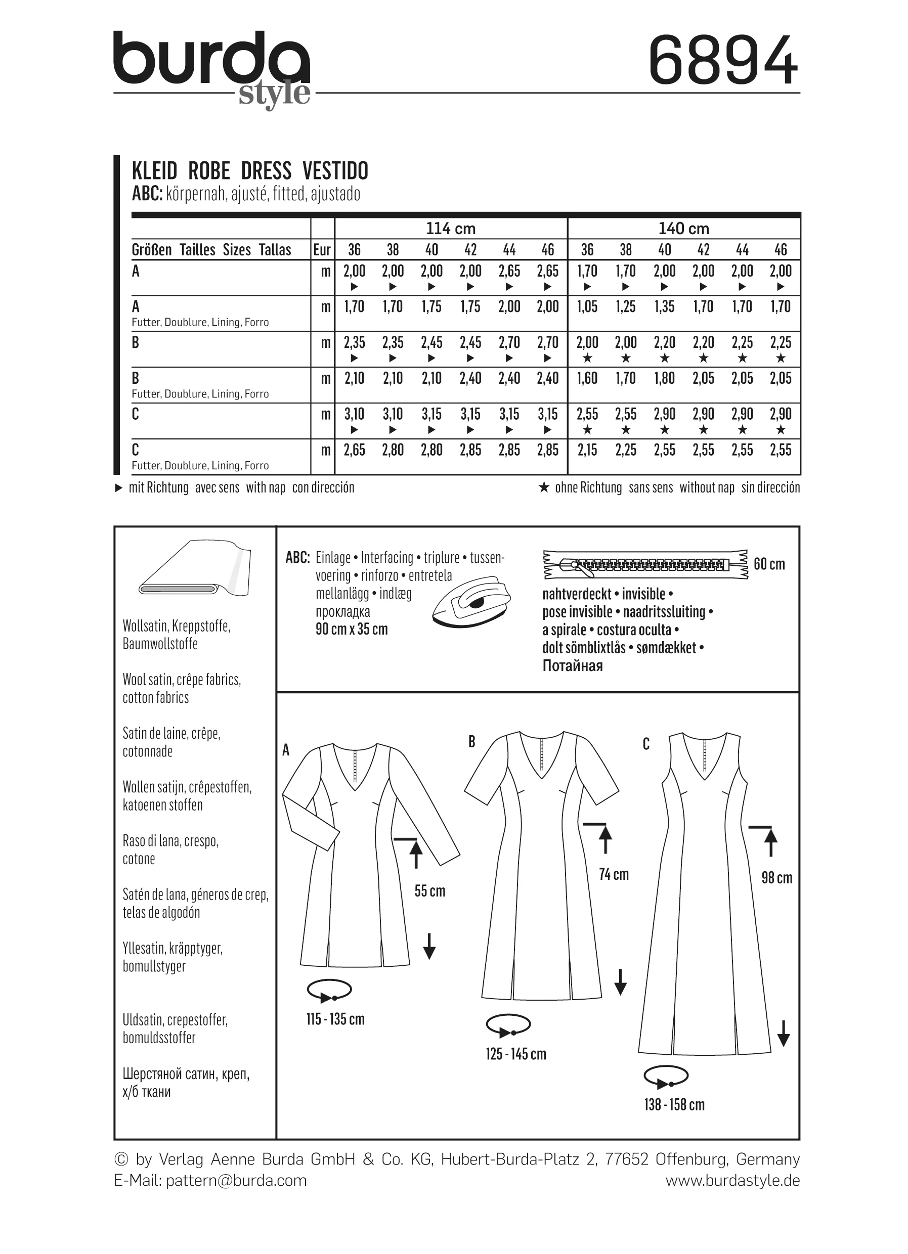 Patron n°6894 : Robe col en V - Image 6