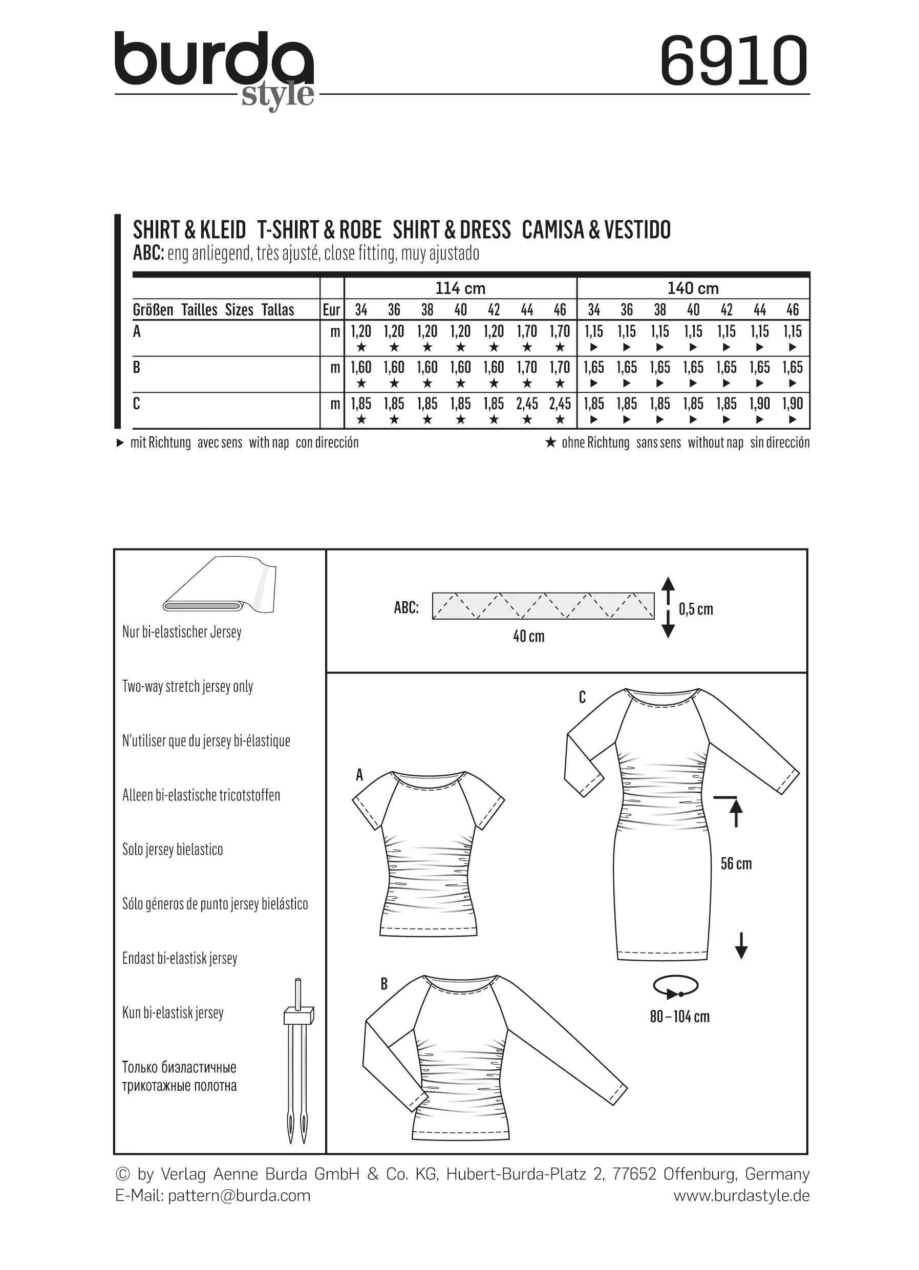 Patron n°6910 : T-shirt et Robe - Image 6