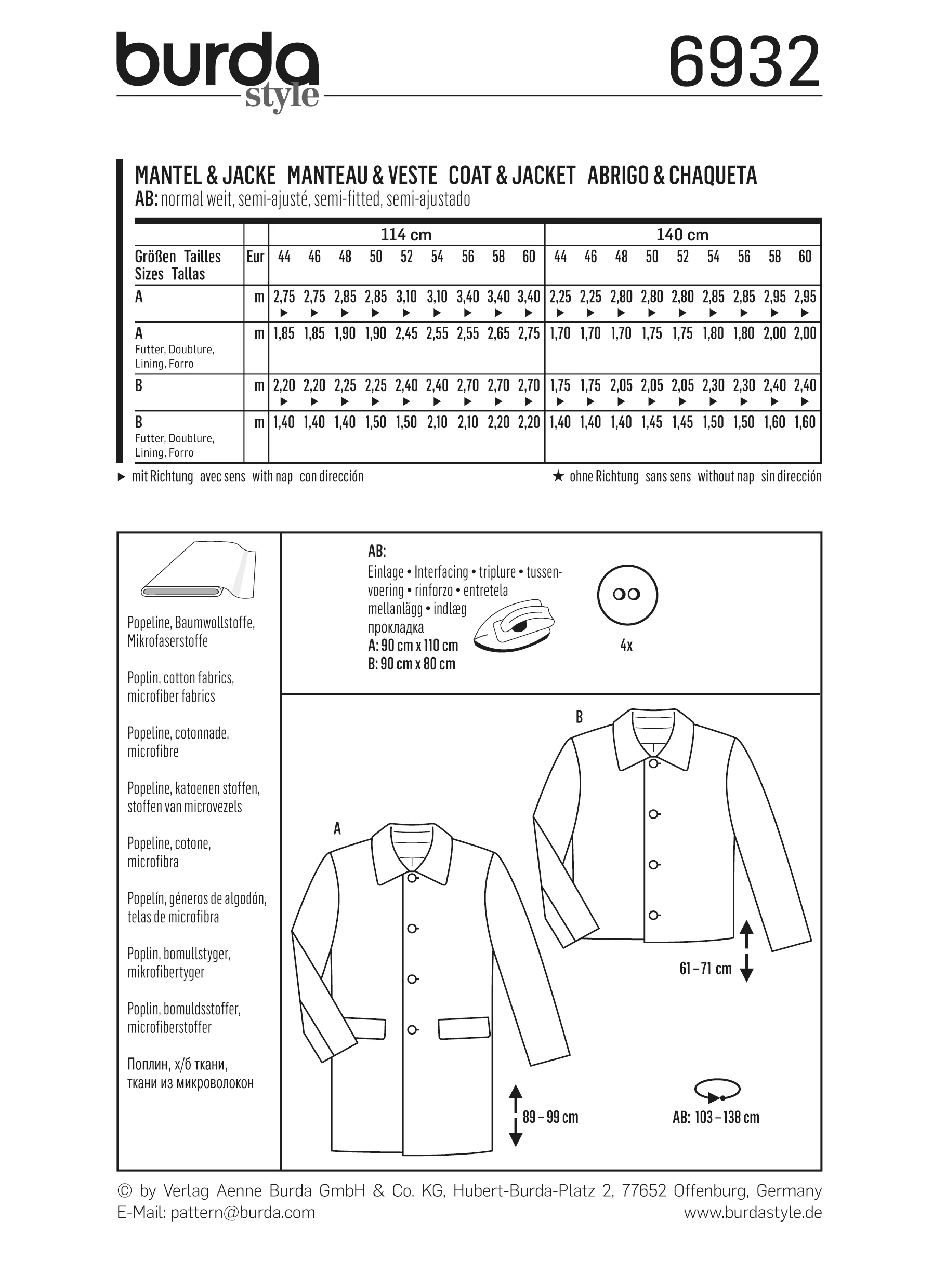 Patron n°6932 : Manteau et Veste pour Homme - Image 5