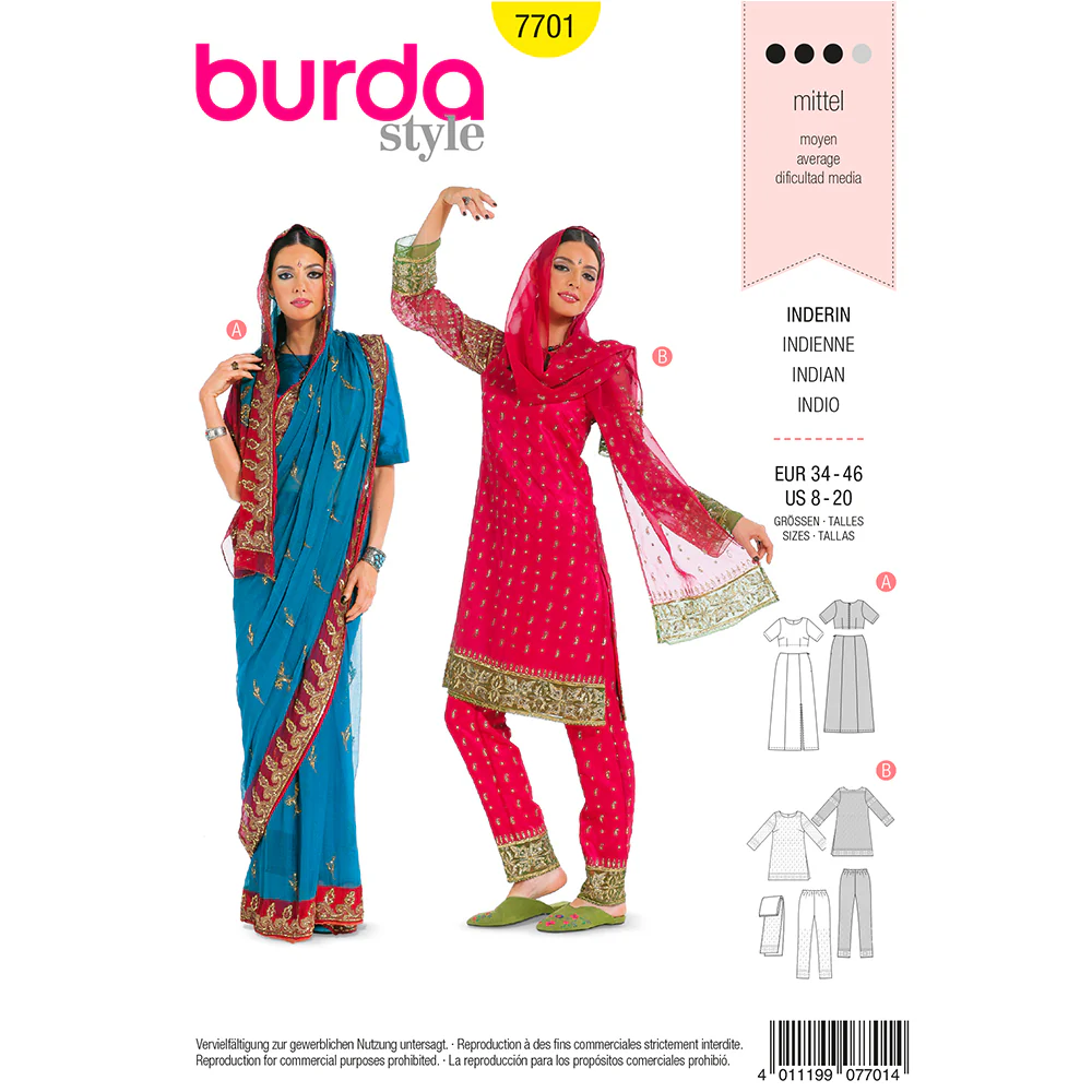 Patron n°7701 : Robe d'Indienne