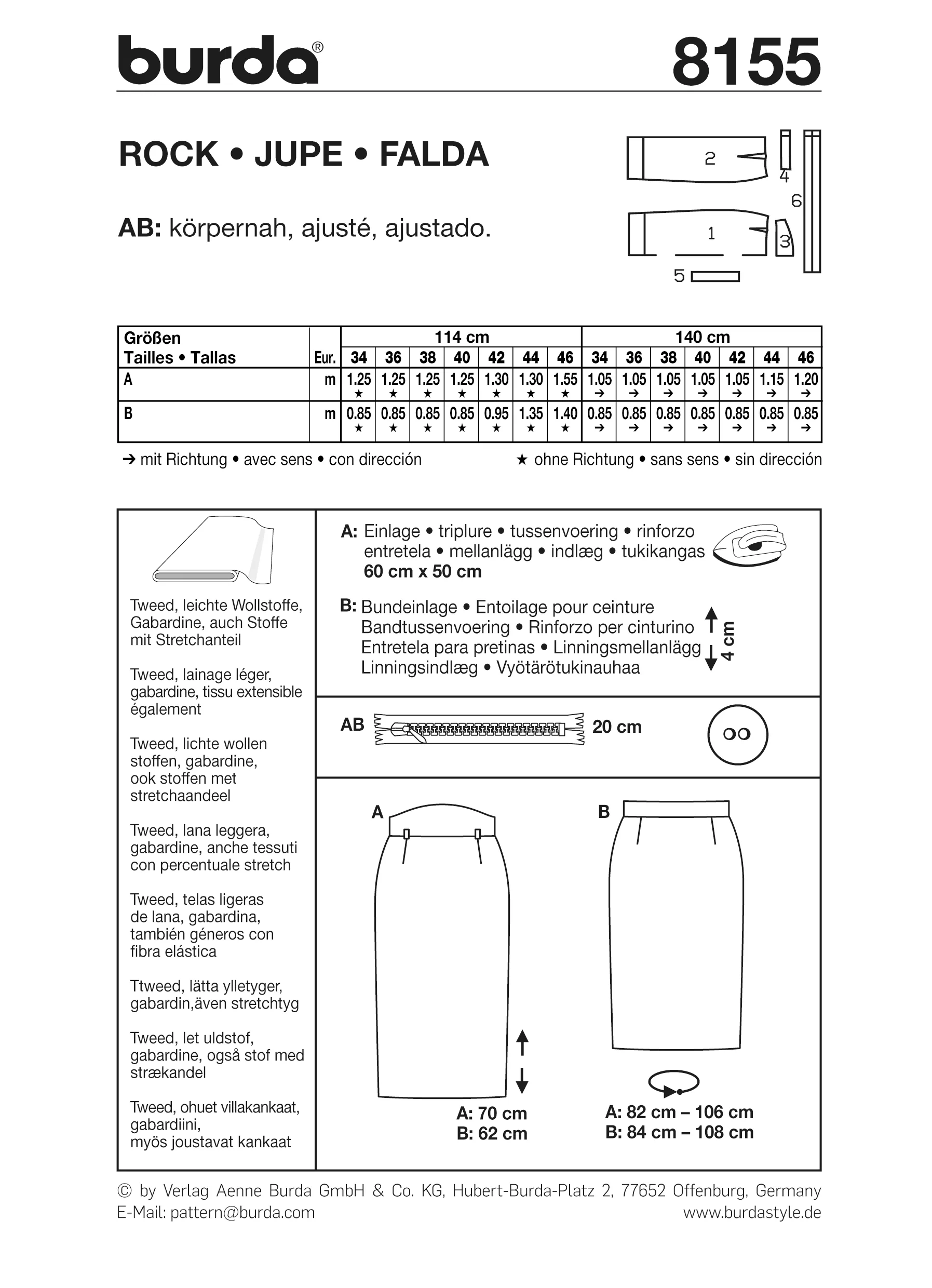 Patron n°8155 : Jupe droite - Image 5