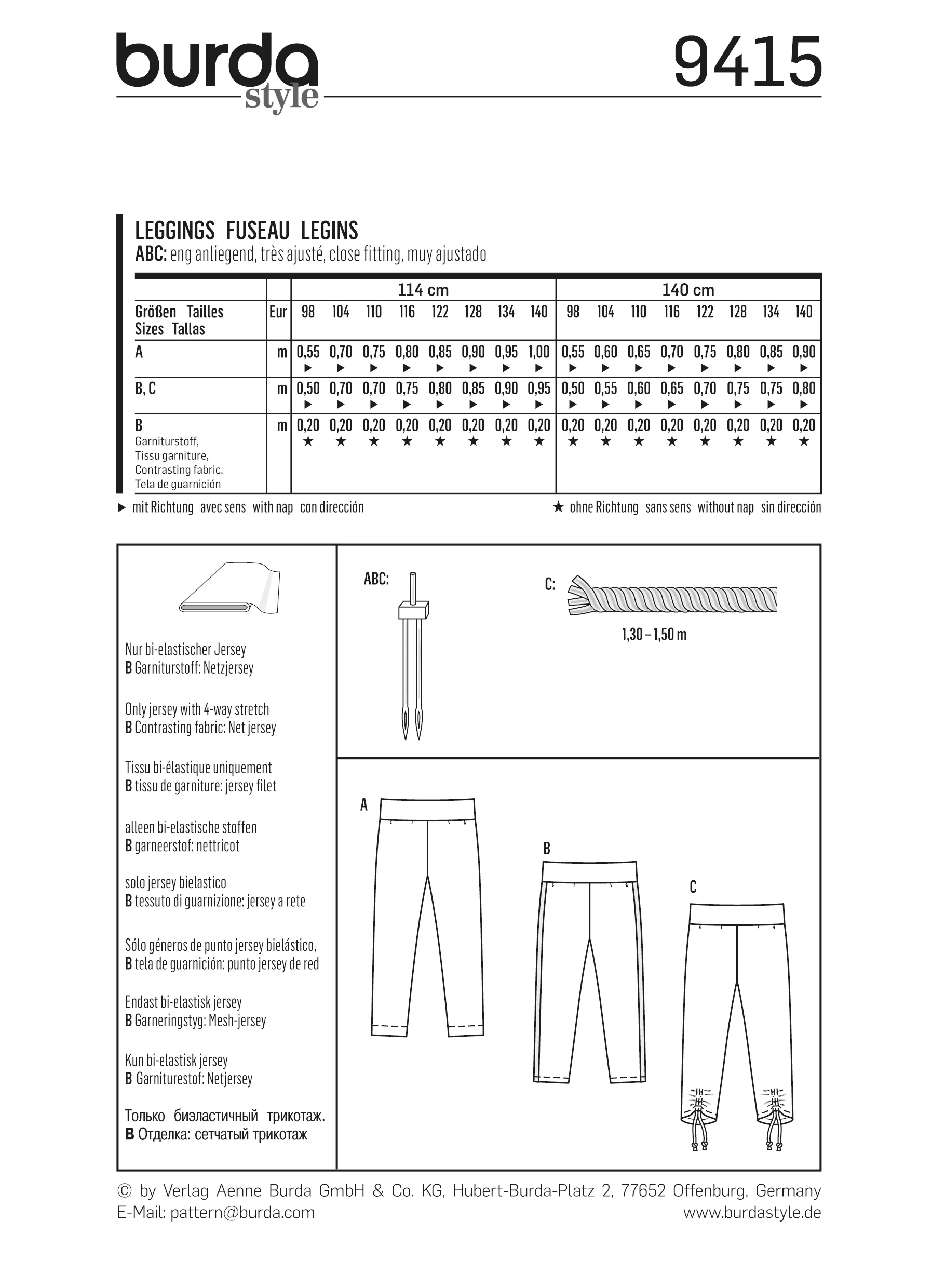 Patron n°9415 : Leggings enfants - Image 6