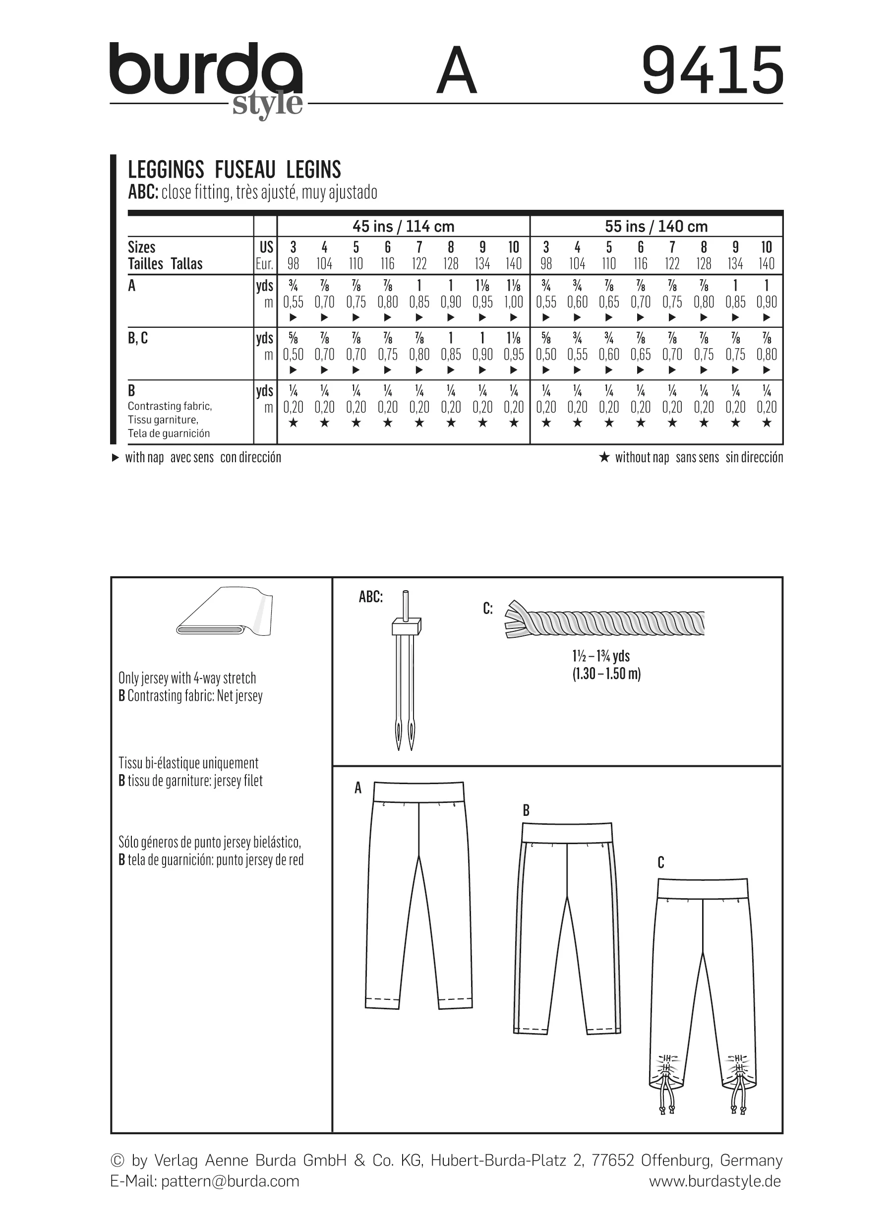 Patron n°9415 : Leggings enfants - Image 7