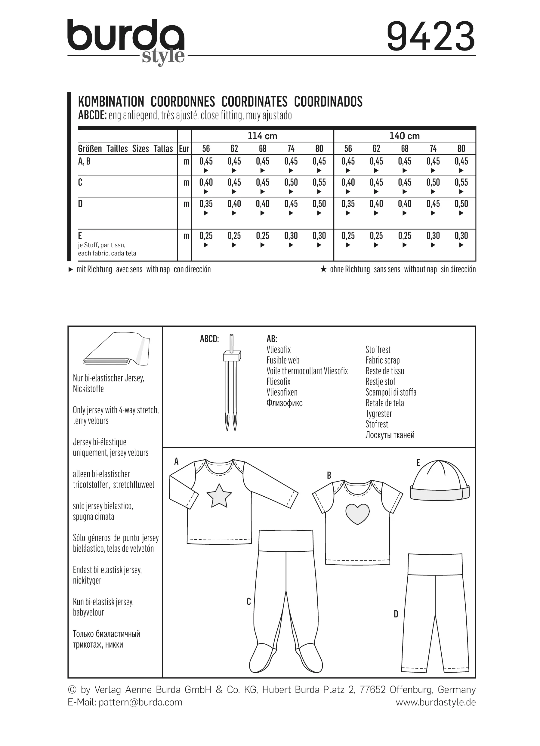 Patron n°9423 : Ensemble pour enfants, T-shirt, Pantalon et Bonnet - Image 7
