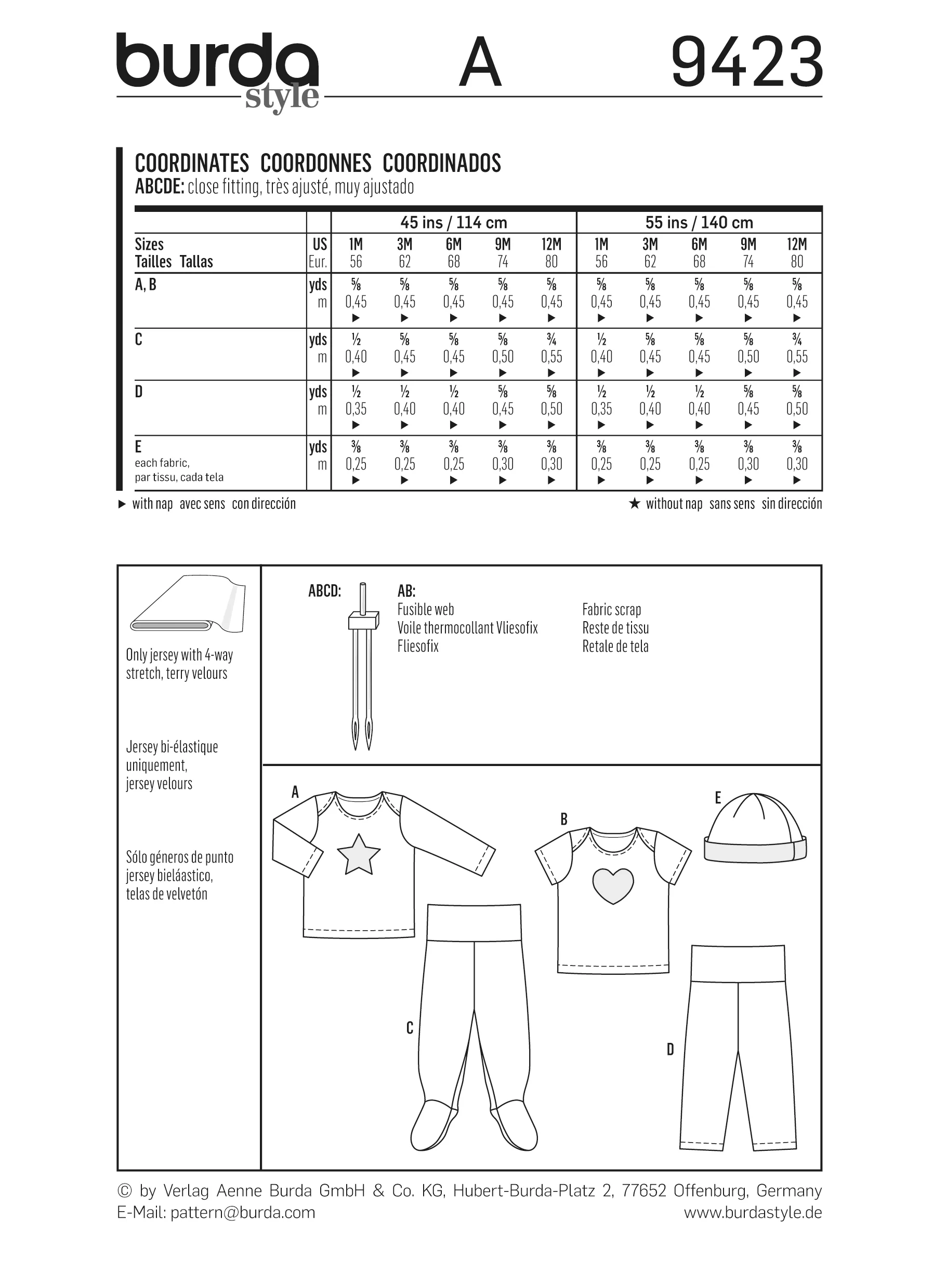 Patron n°9423 : Ensemble pour enfants, T-shirt, Pantalon et Bonnet - Image 8