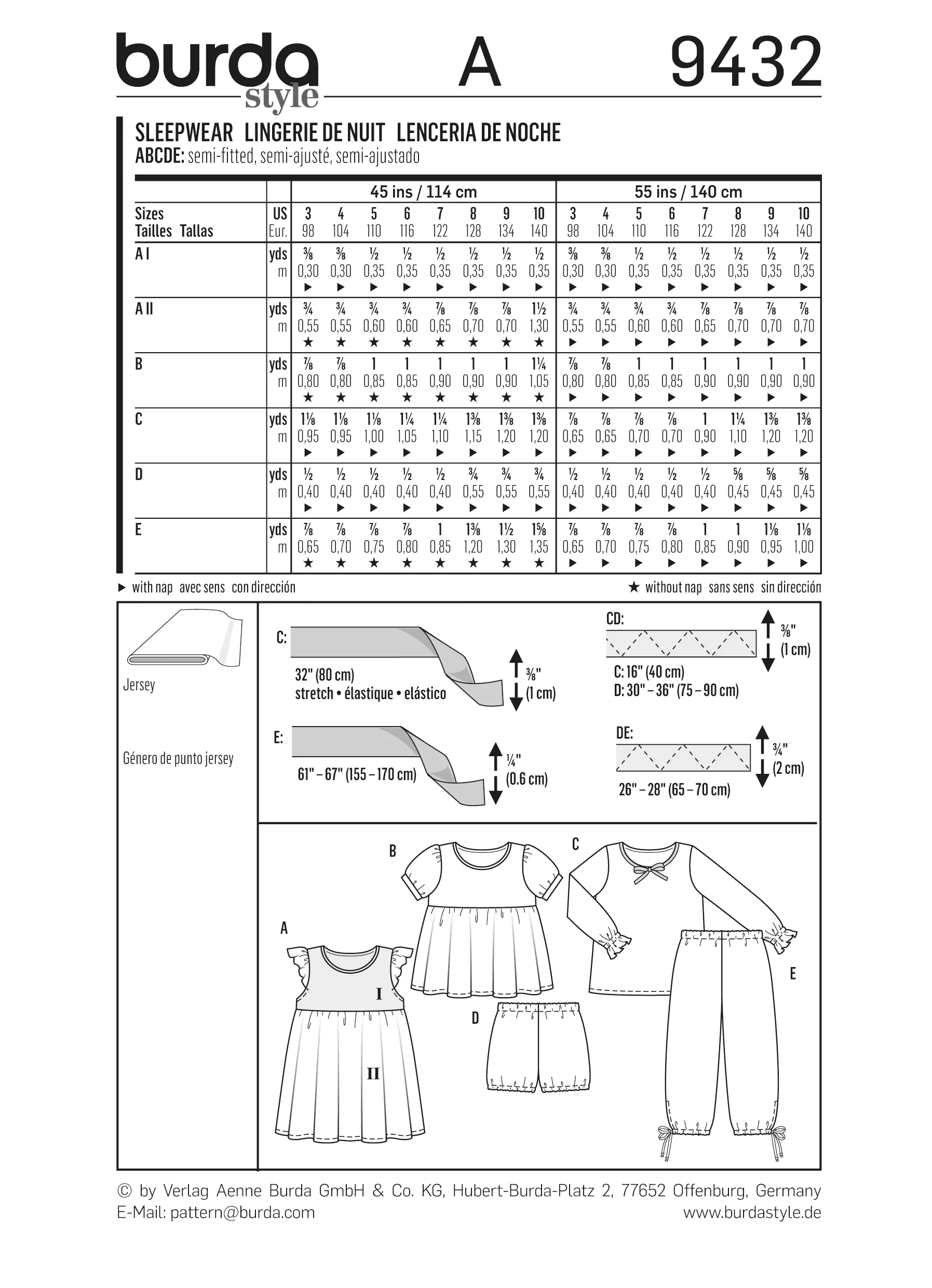 Patron n°9432 : Pyjamas, Vêtements de nuit - Image 7