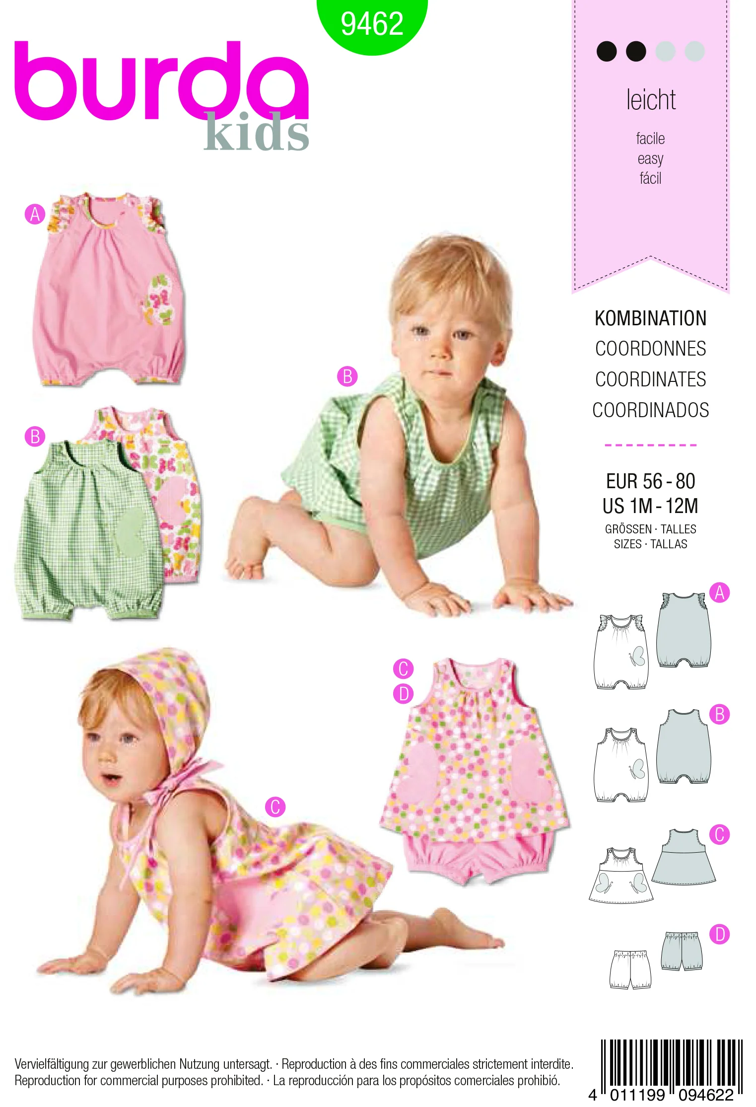 Patron n°9462 : Ensemble pour bébé