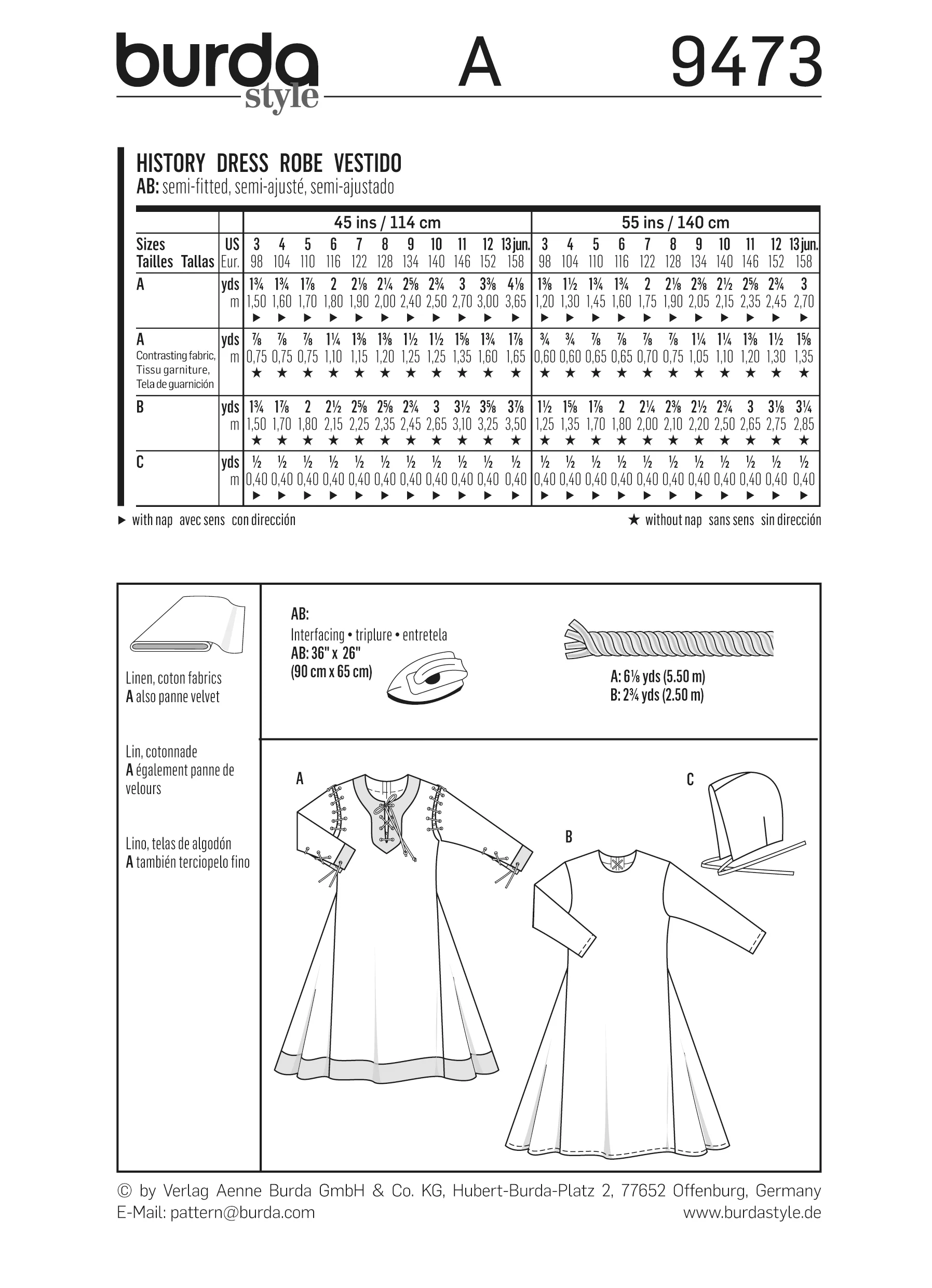 Patron n°9473 : Déguisement Robe historique Enfants - Image 5
