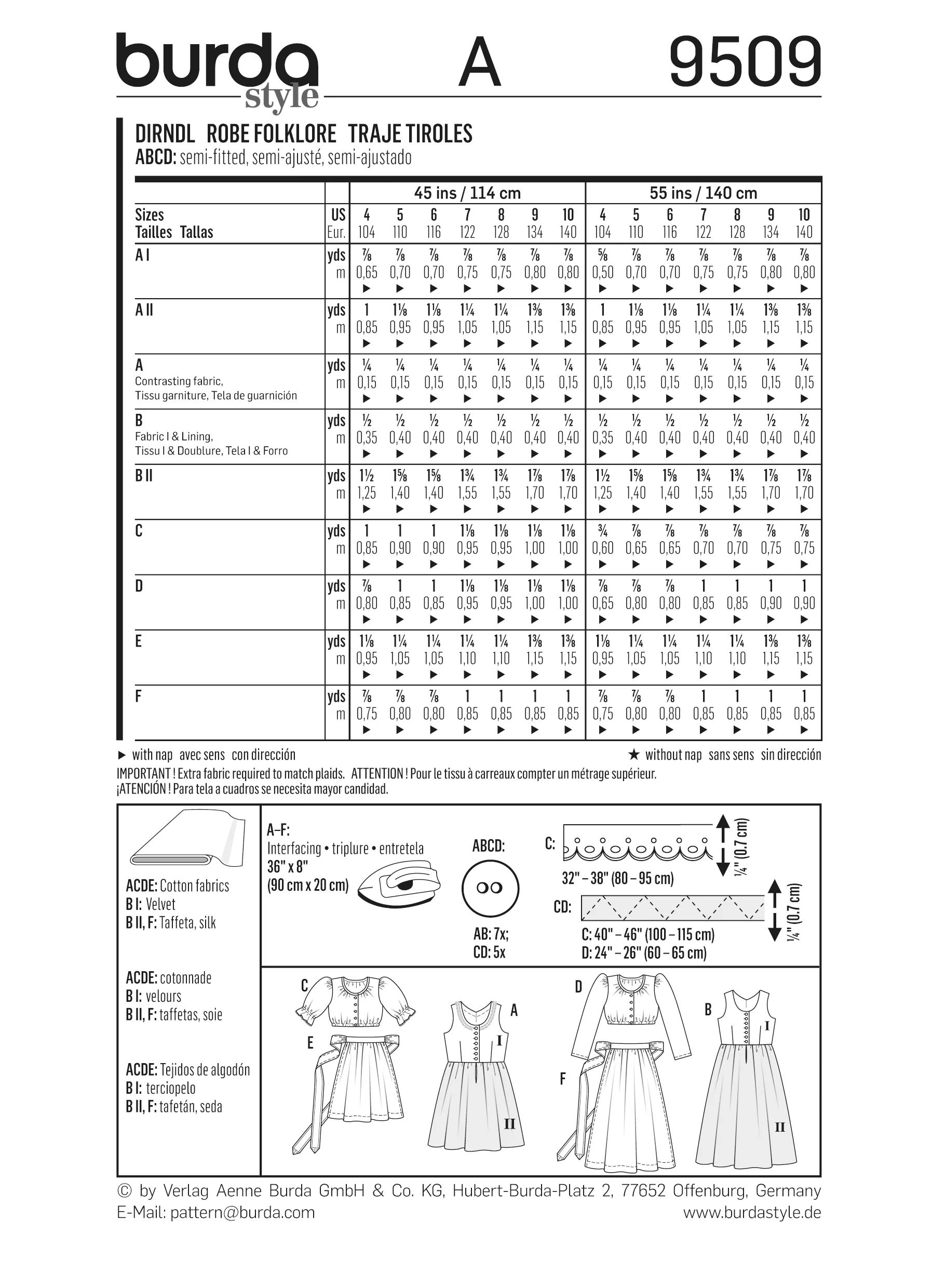 Patron n°9509 : Robe folklore pour fille - Image 6