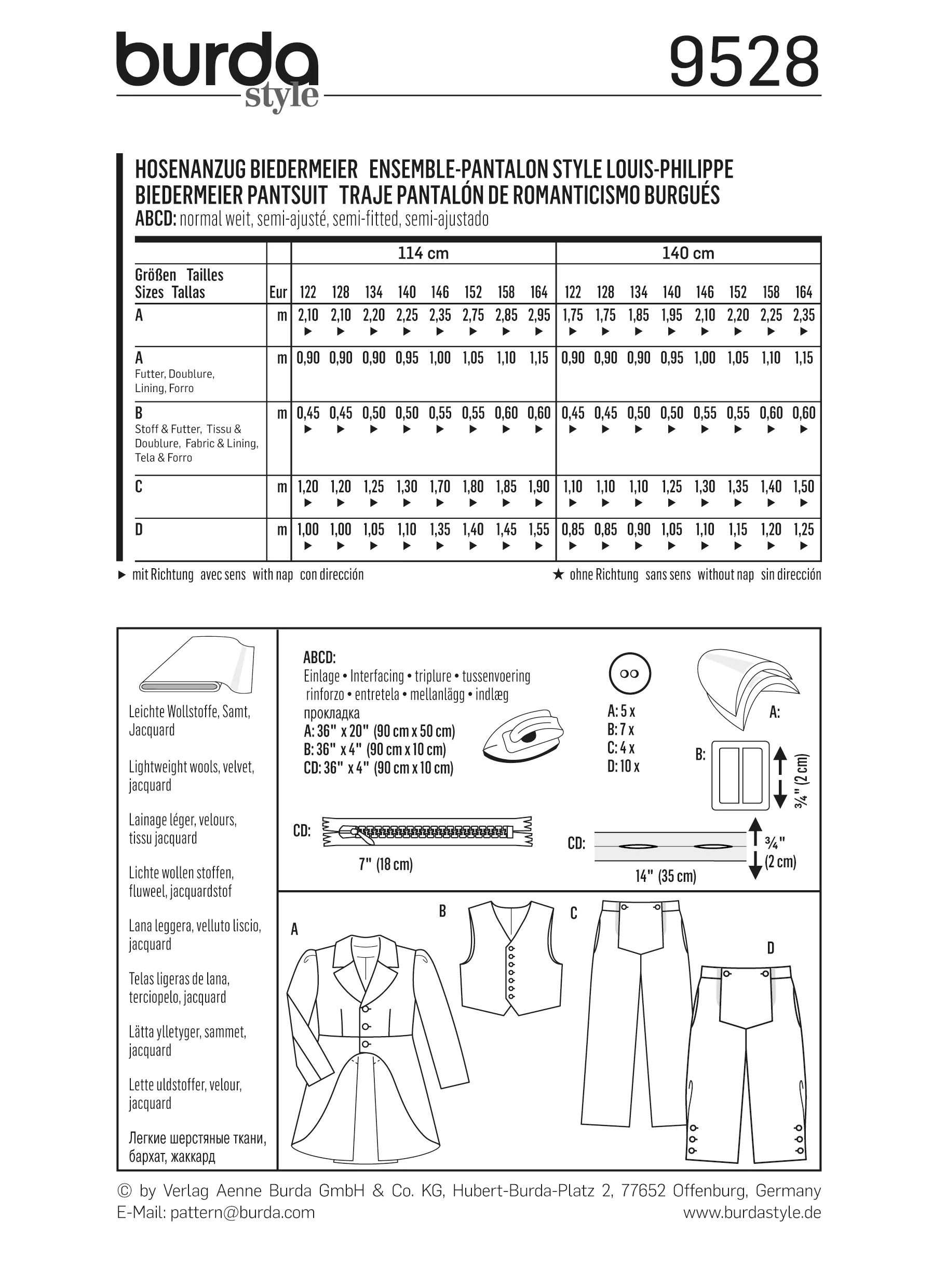 Patron n°9528 : Ensemble Pantalon style Louis Philippe - Image 6