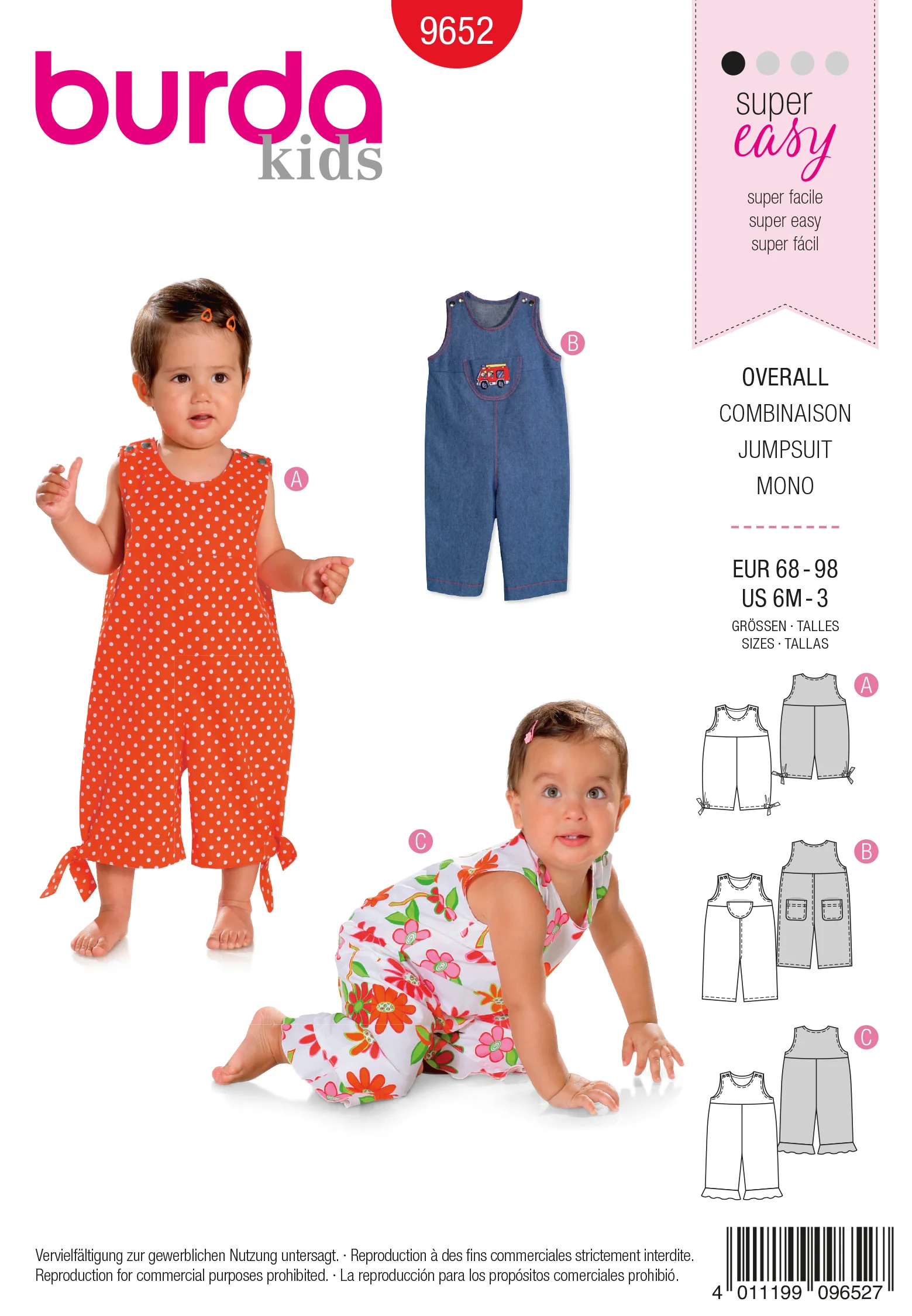 Patron n°9652 : Combinaison bébé