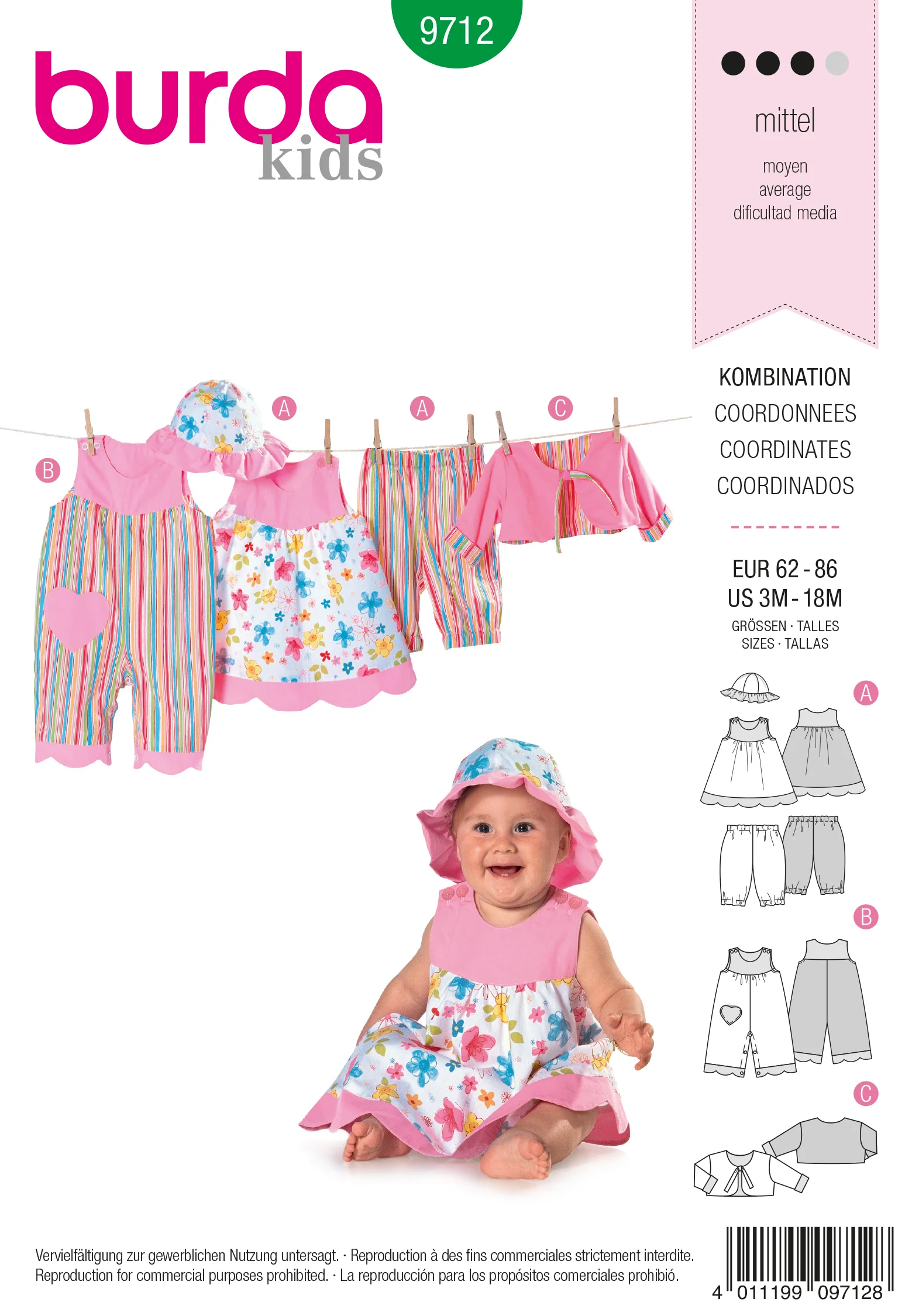 Patron n°9712 : Coordonnés bébé fille