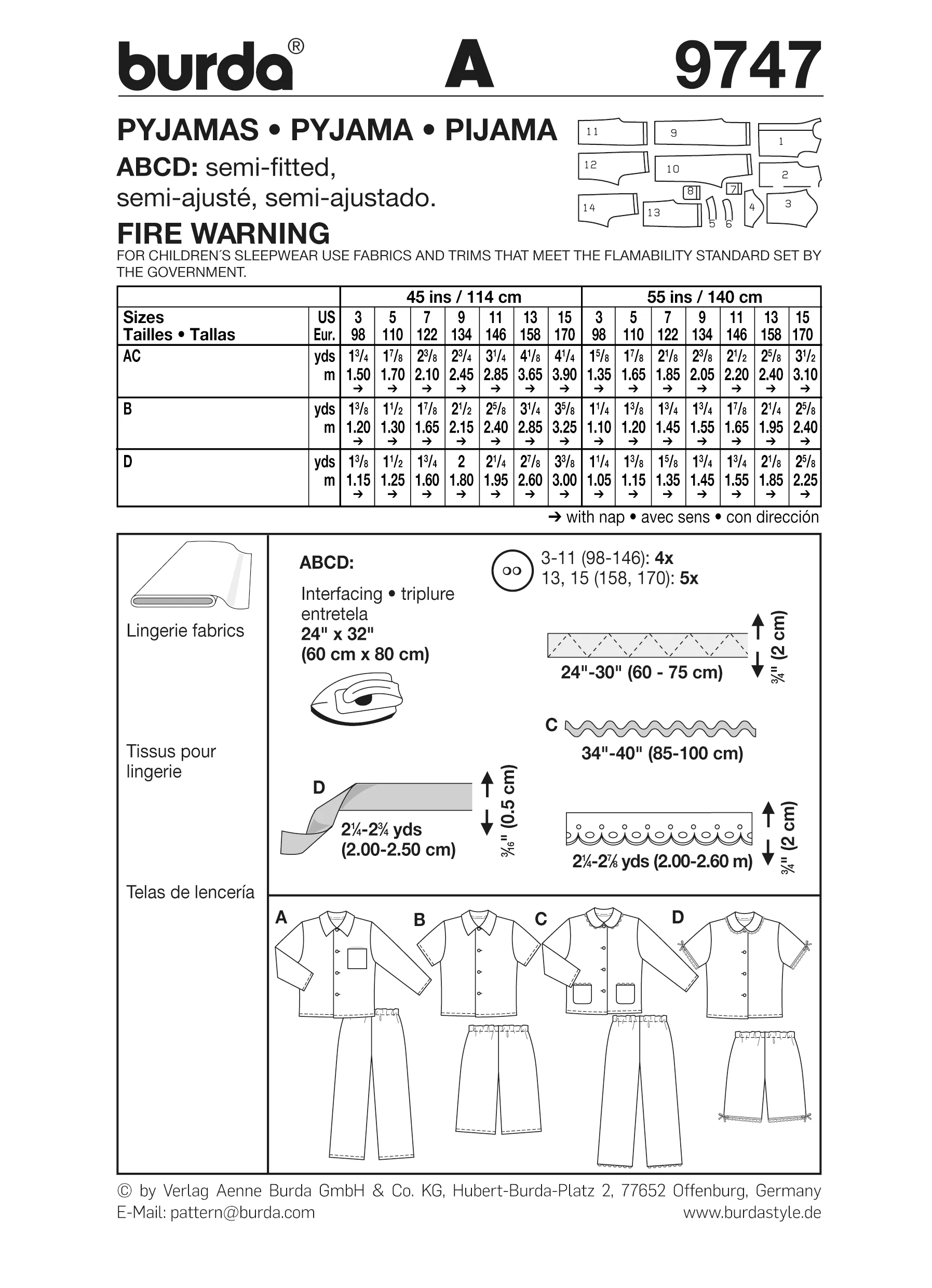 Patron n°9747 : Pyjamas - Image 5
