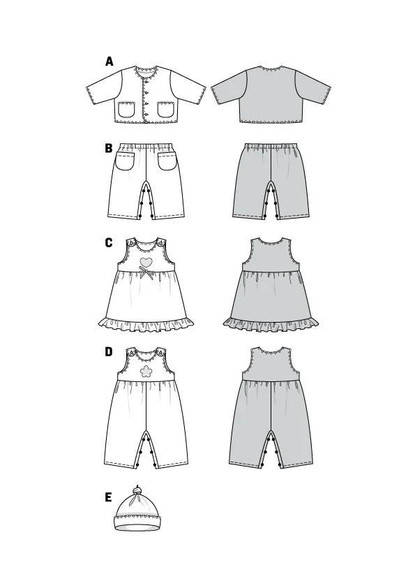 Patron n°9831 : Ensemble bébé fille - Image 2