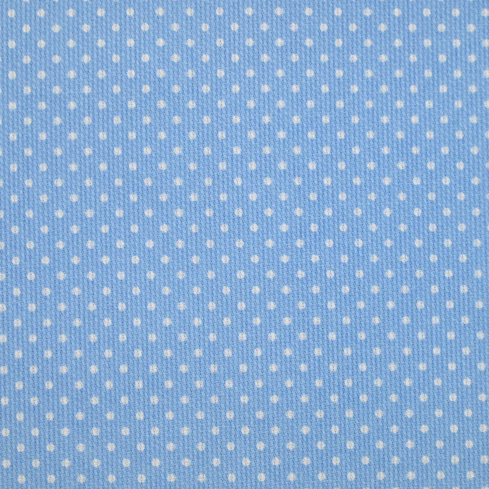 Piqué de coton imprimé à pois fond bleu - Image 4