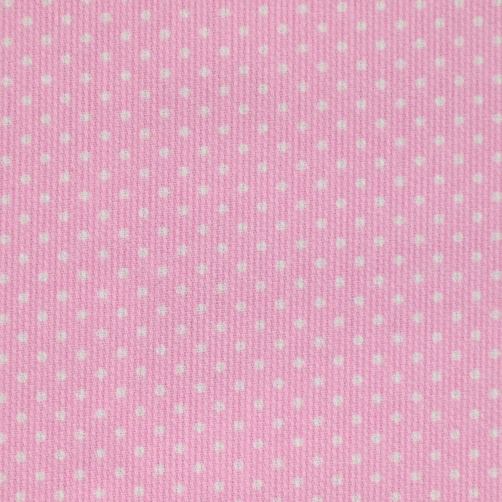 Piqué de coton imprimé à pois fond rose - Image 2