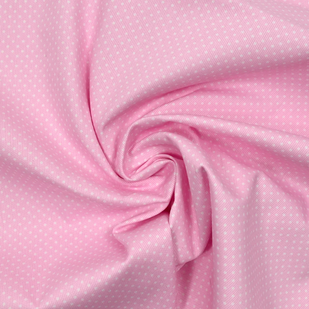 Piqué de coton imprimé à pois fond rose - Image 5