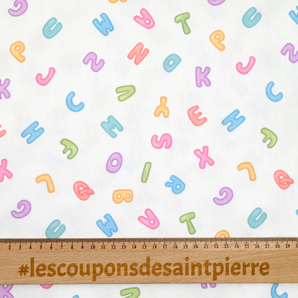 Piqué de coton imprimé alphabet - Image 3