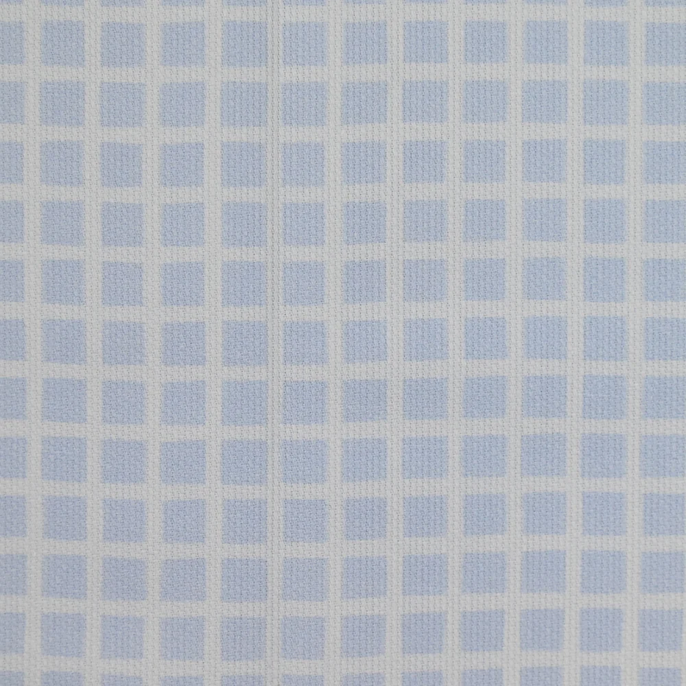 Piqué de coton imprimé carré bleu - Image 4