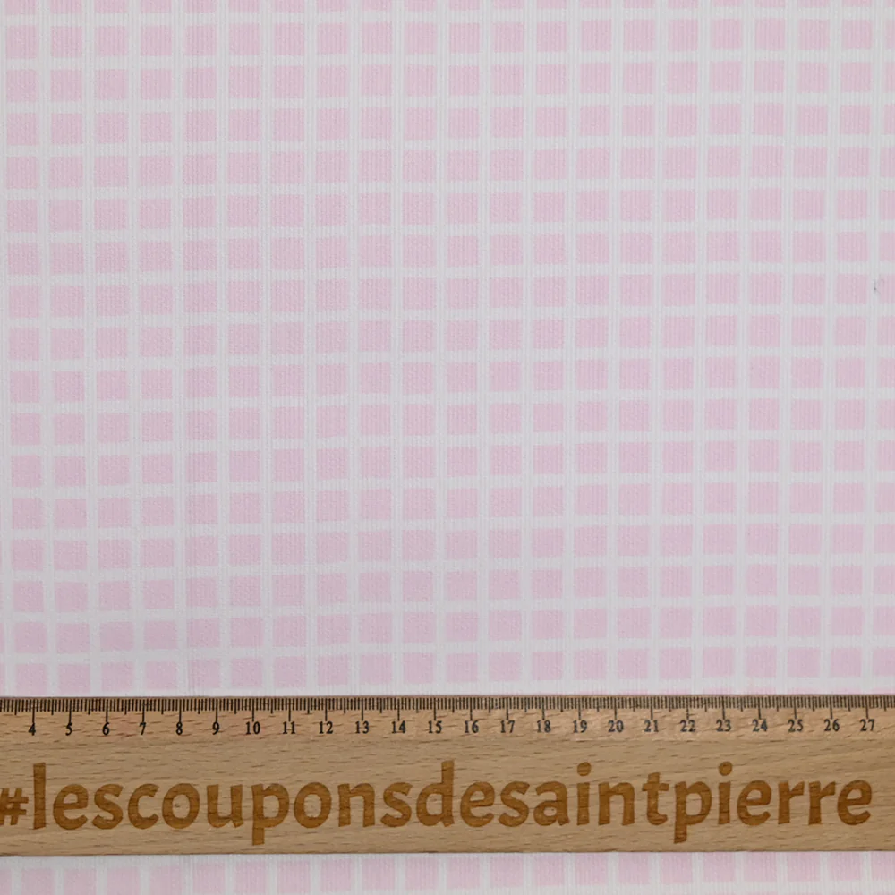 Piqué de coton imprimé carré rose - Image 3