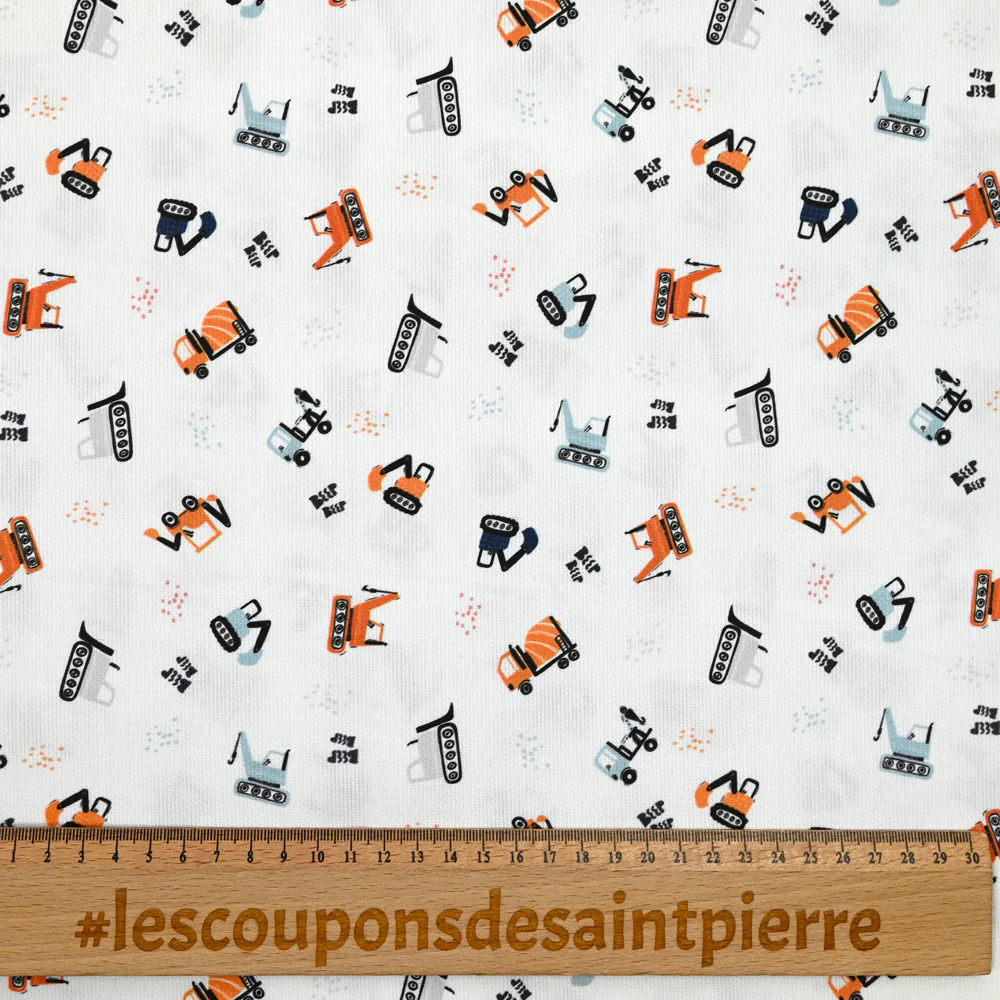Piqué de coton imprimé chantier - Image 3