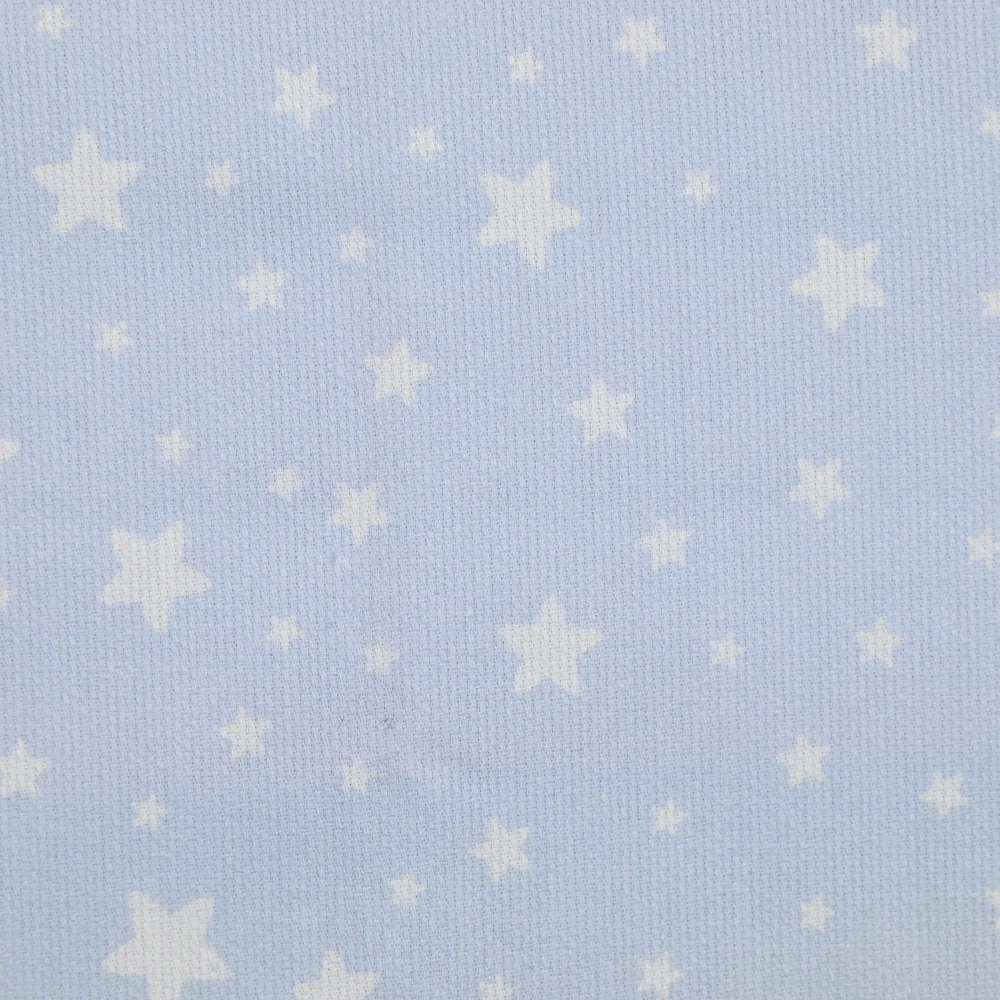 Piqué de coton imprimé étoiles fond bleu clair - Image 3