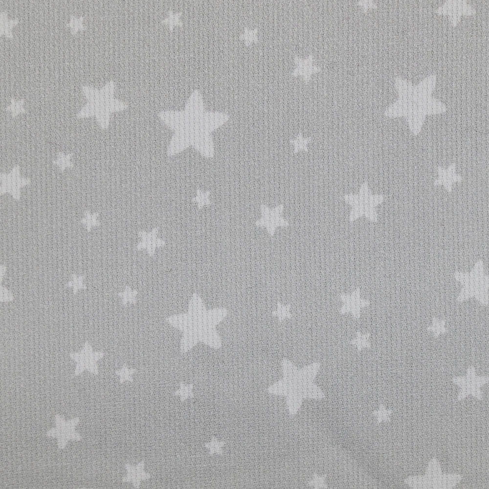 Piqué de coton imprimé étoiles fond gris - Image 3