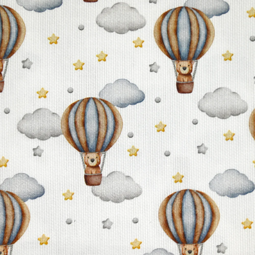 Piqué de coton imprimé montgolfière ourson - Image 4