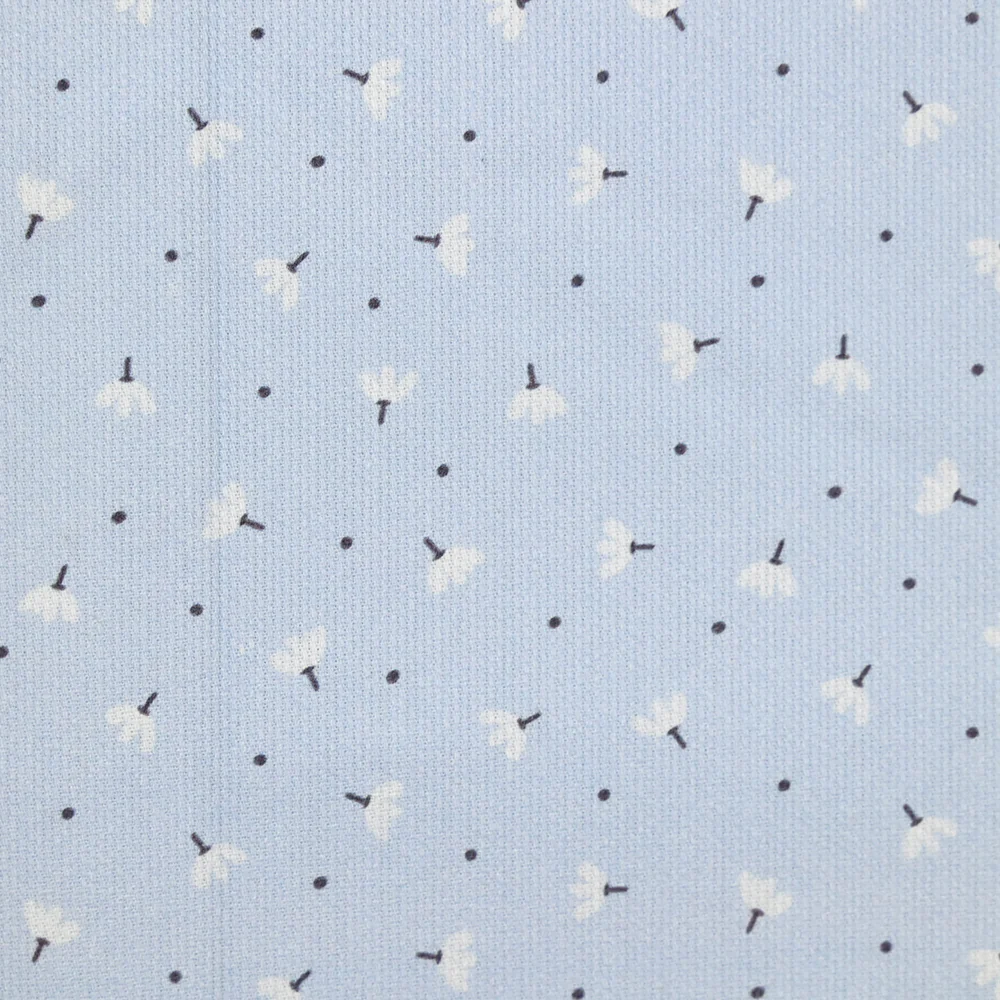 Piqué de coton imprimé pissenlit fond bleu clair - Image 4