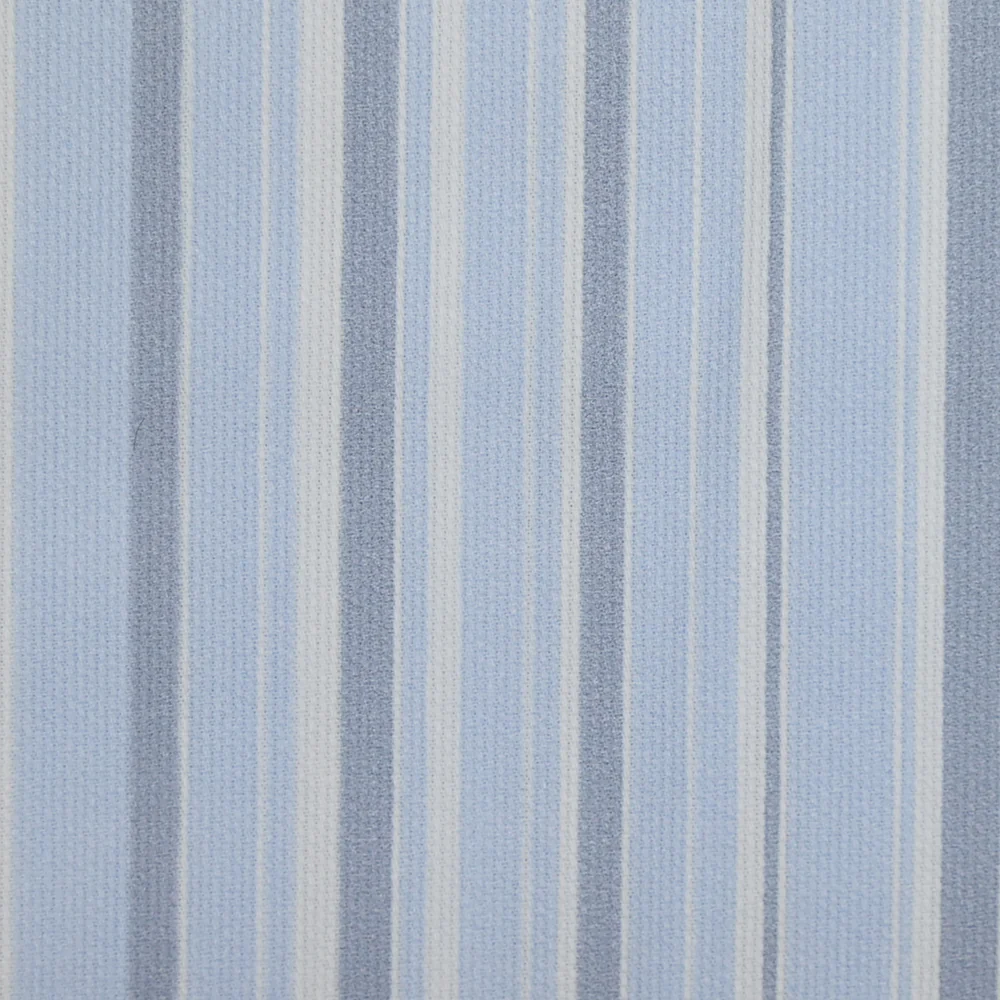 Piqué de coton imprimé Rayure fond bleu clair - Image 4