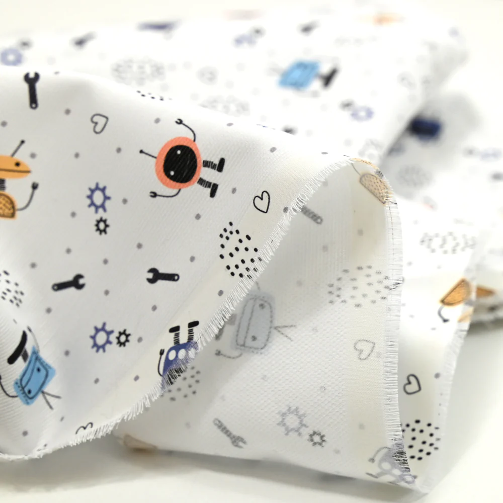 Piqué de coton imprimé robot - Image 3