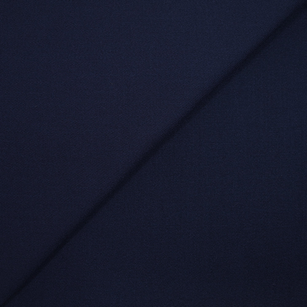 Piqué de laine mélangée bleu marine