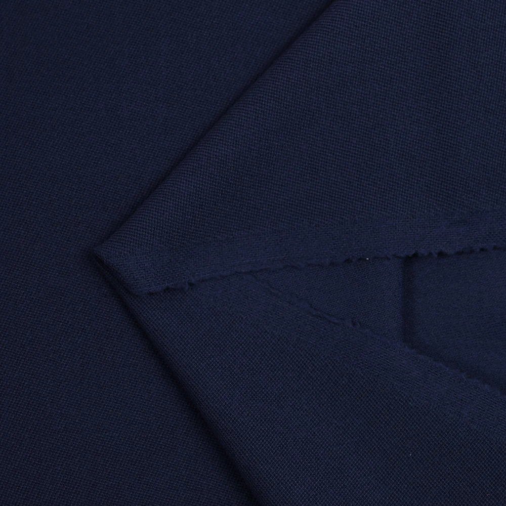 Piqué de laine mélangée bleu marine - Image 2