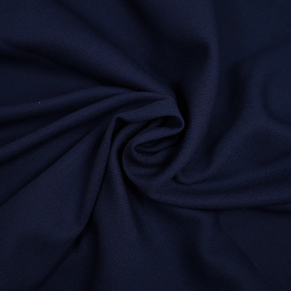 Piqué de laine mélangée bleu marine - Image 3