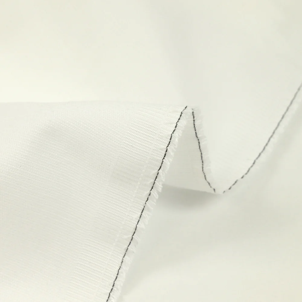 Piqué de polyester élasthanne blanc - Image 4