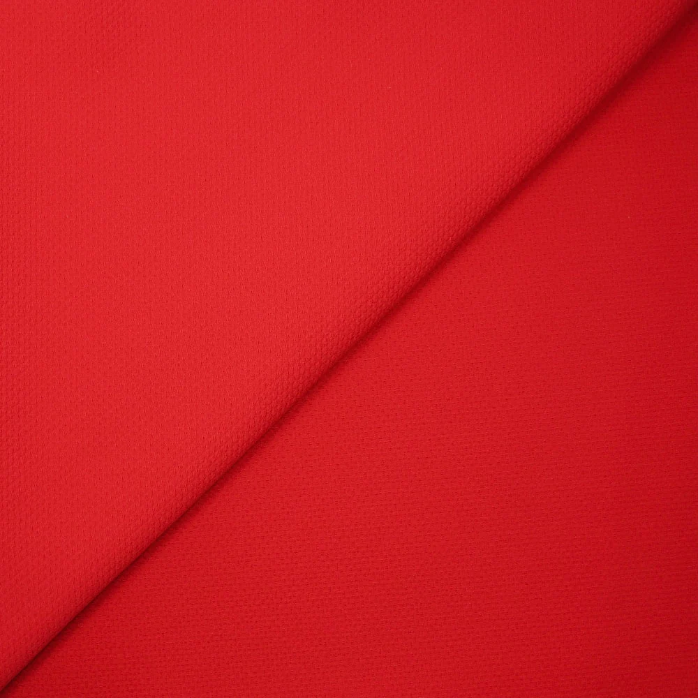 Piqué polyester imperméable rouge envers tout doux écru - Image 4