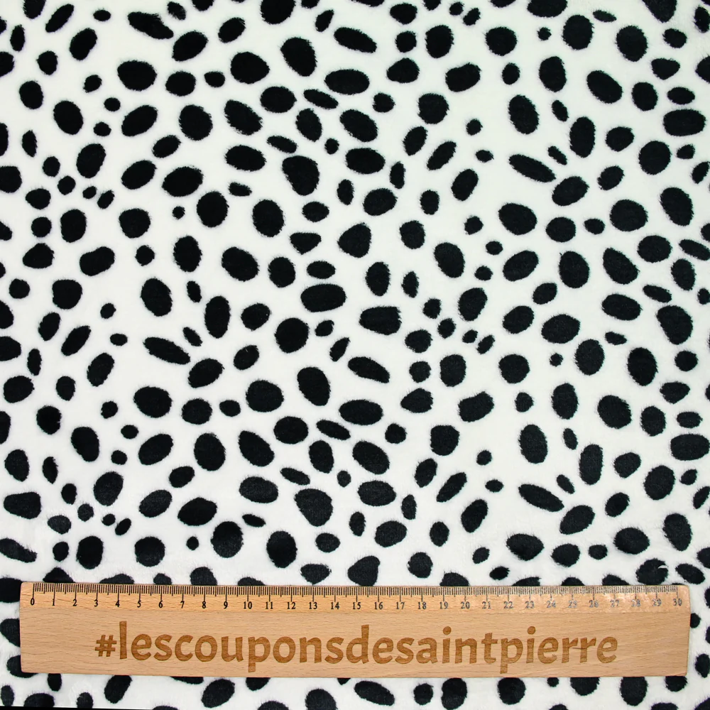 Polaire doudou imprimée dalmatien noir et blanc - Image 3