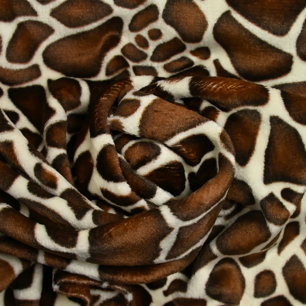 Polaire doudou imprimée girafe marron - Image 2