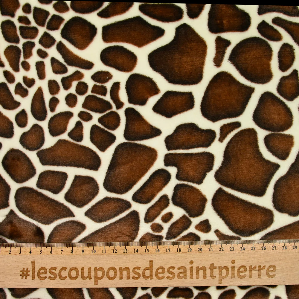Polaire doudou imprimée girafe marron - Image 3