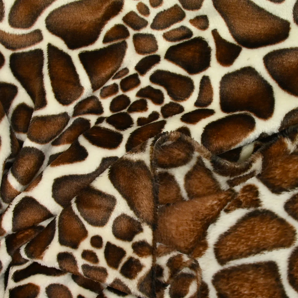 Polaire doudou imprimée girafe marron - Image 4