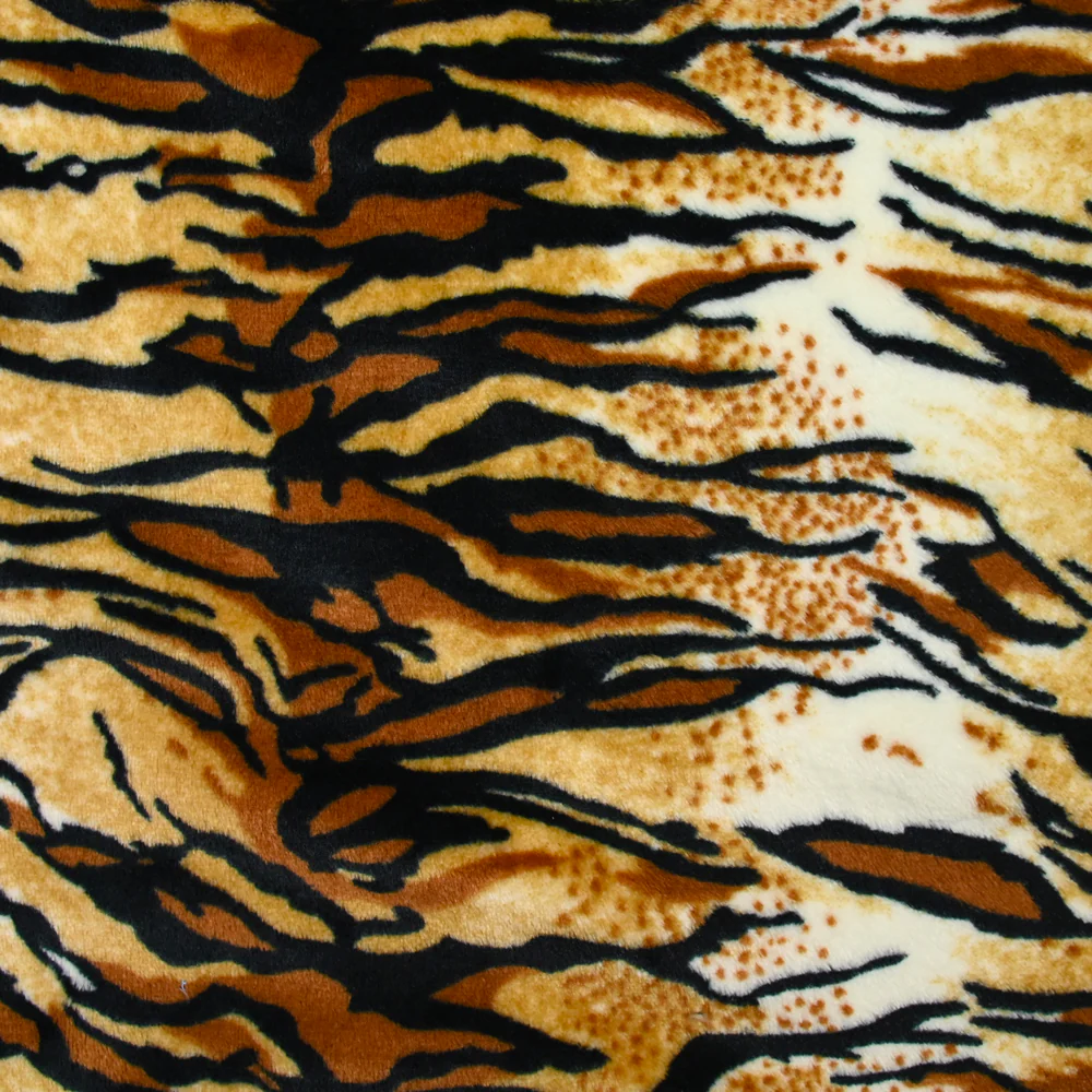 Polaire doudou imprimée tigre marron