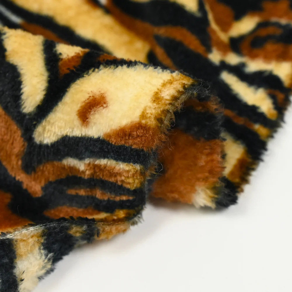Polaire doudou imprimée tigre marron - Image 5