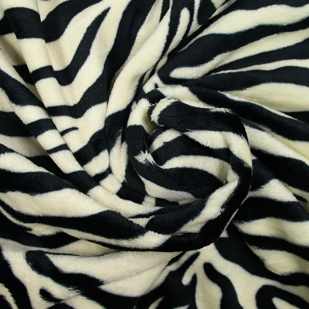 Polaire doudou imprimée zèbre écru et noir - Image 2