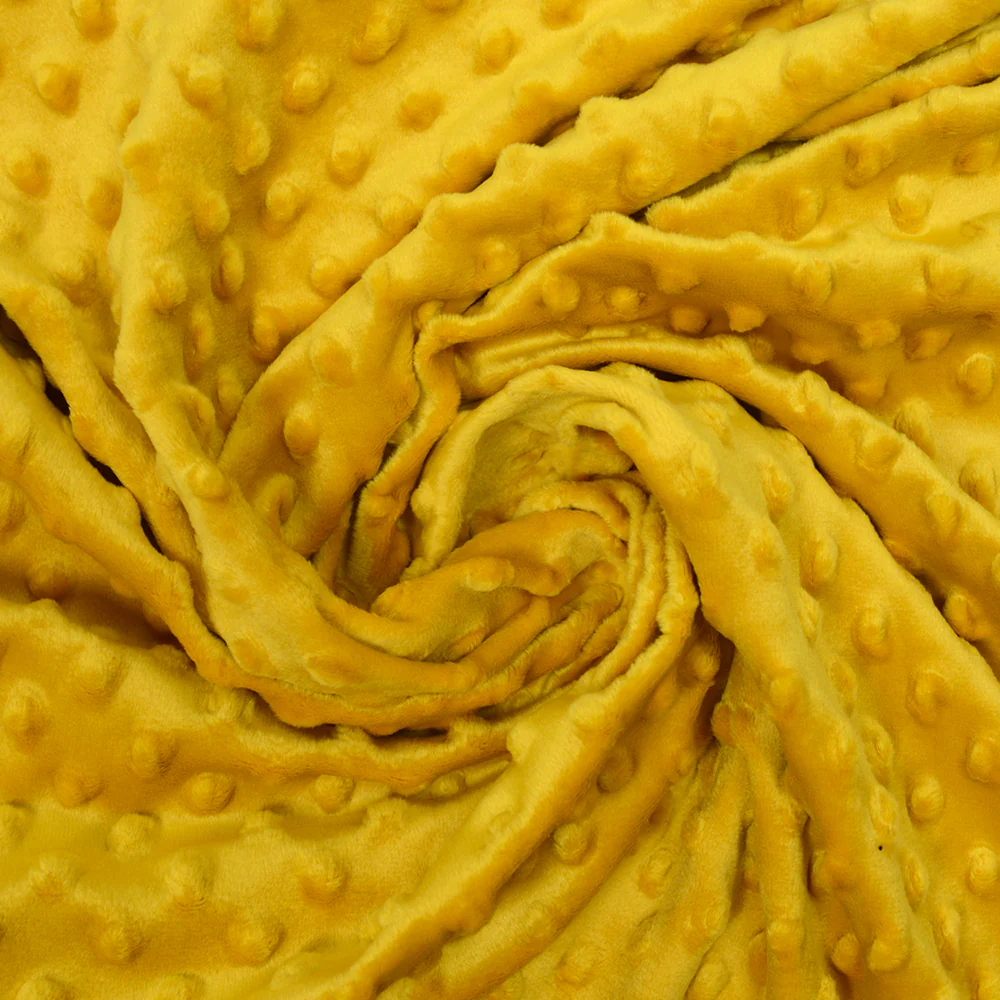Polaire minky relief jaune moutarde - Image 5