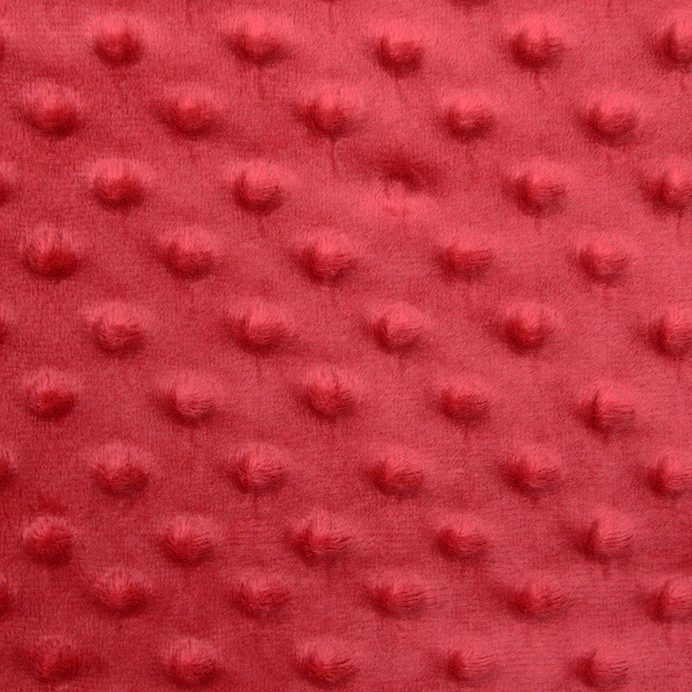 Polaire minky relief rouge framboise - Image 2