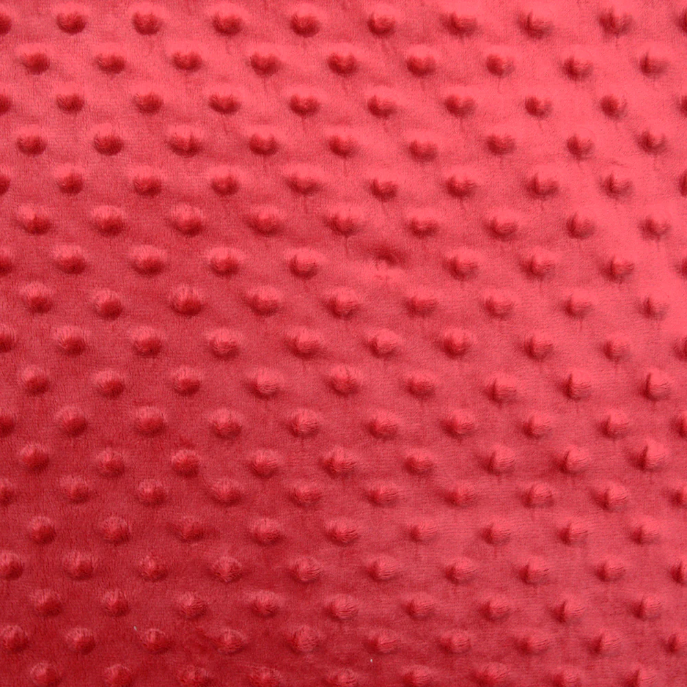 Polaire minky relief rouge framboise - Image 3