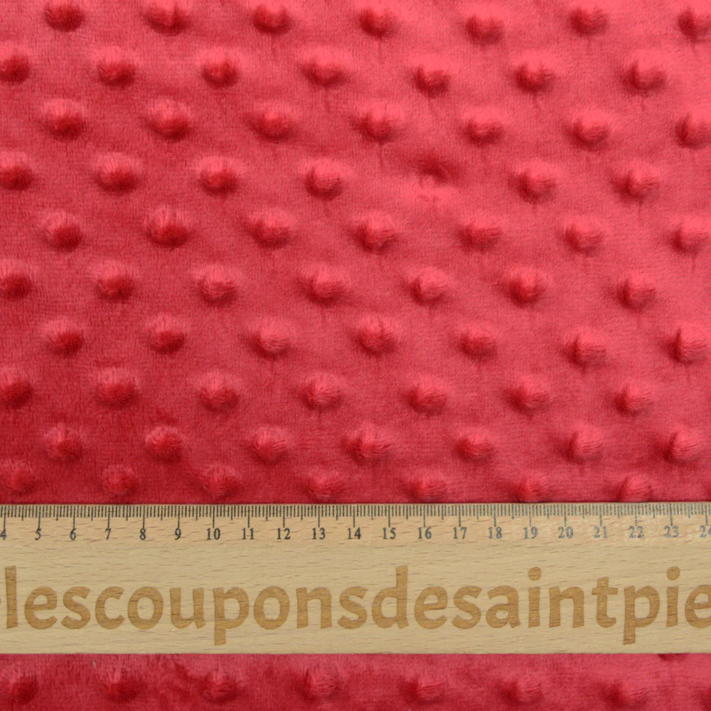 Polaire minky relief rouge framboise - Image 4