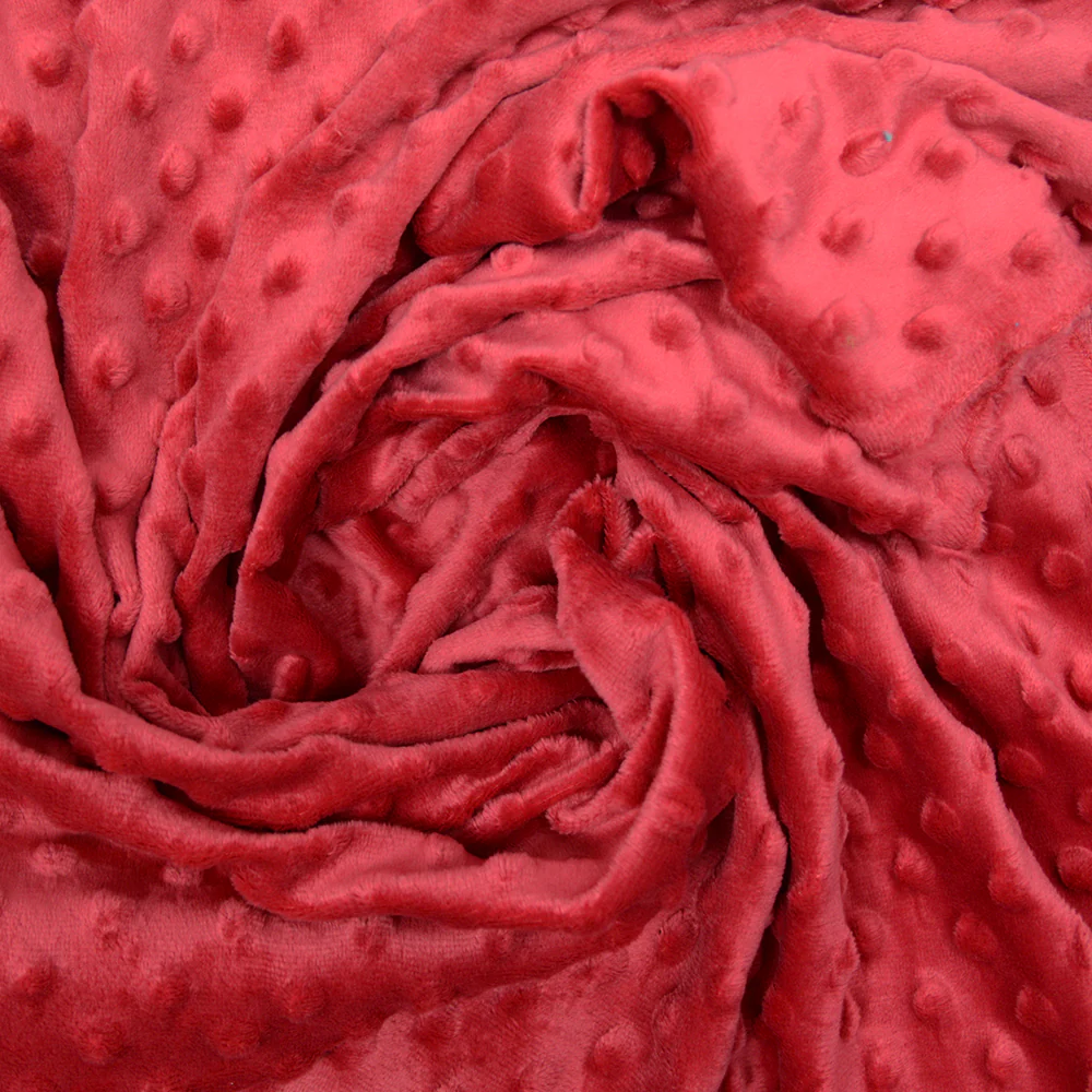 Polaire minky relief rouge framboise - Image 5