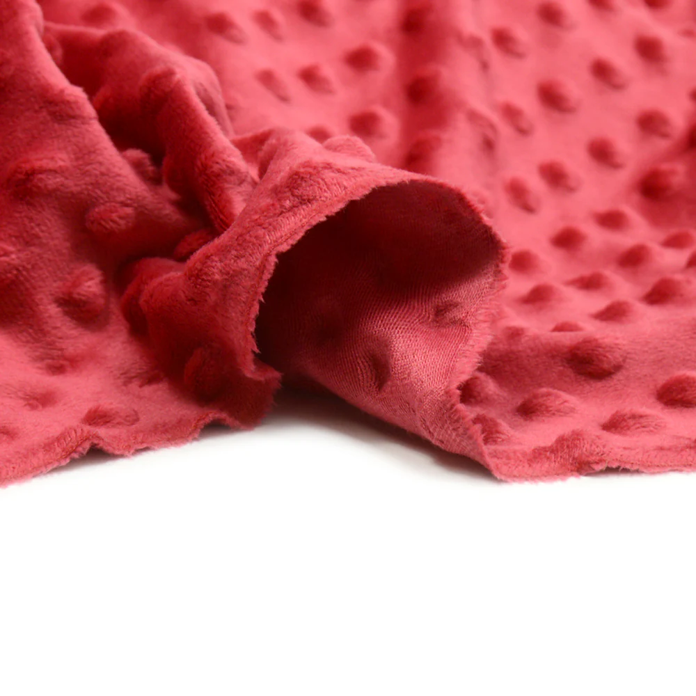 Polaire minky relief rouge framboise - Image 6