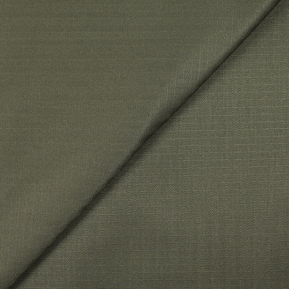 Polycoton à carreaux kaki